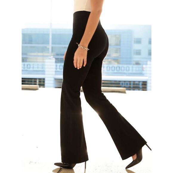 Popilush Black Flare Shapewear Freedom Pants M Tummy Control Ponte Stretch NEW - Picture 3 of 16